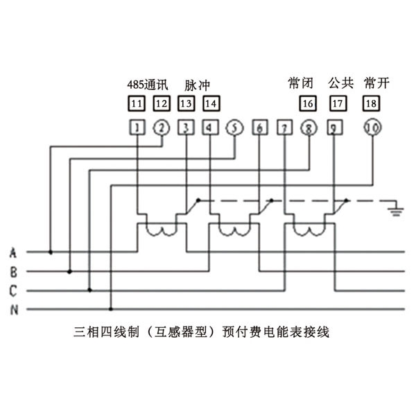 單相、三相電能表外形尺寸圖及接線圖